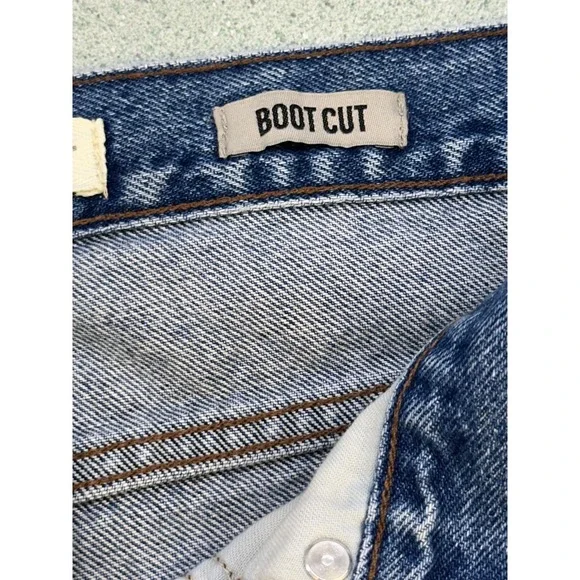 Harley-Davidson Mens Boot Cut Jeans Medium Wash Blue Denim 34x34 - Picture 3 of 8